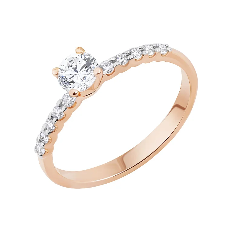 Каблучка із червоного золота з діамантами  - 2115720