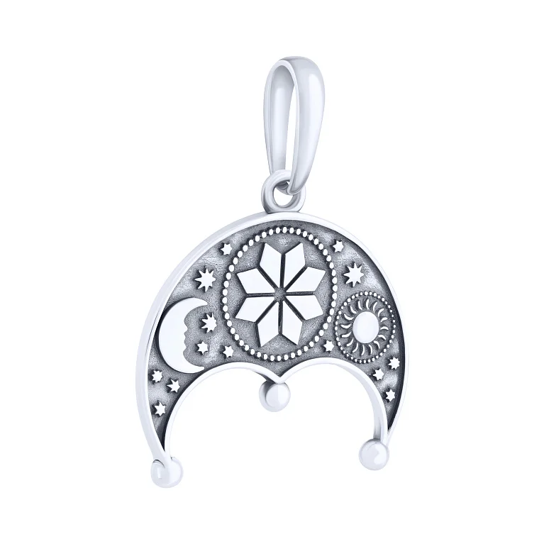 Підвіс зі срібла "День і ніч" з чорнінням - 2133582