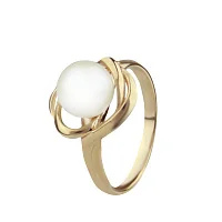 Каблучка з червоного золота з перлиною - 798823