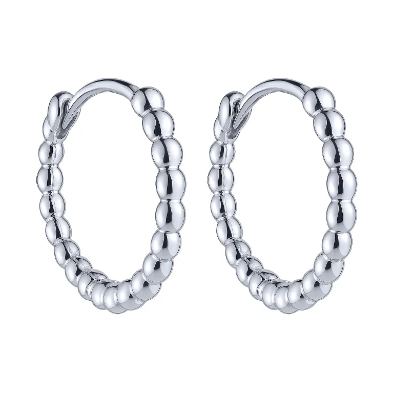 Сережки-кільця "Кульки" зі срібла - 2221093