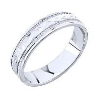 Срібна обручка з алмазною гранню - 2092425