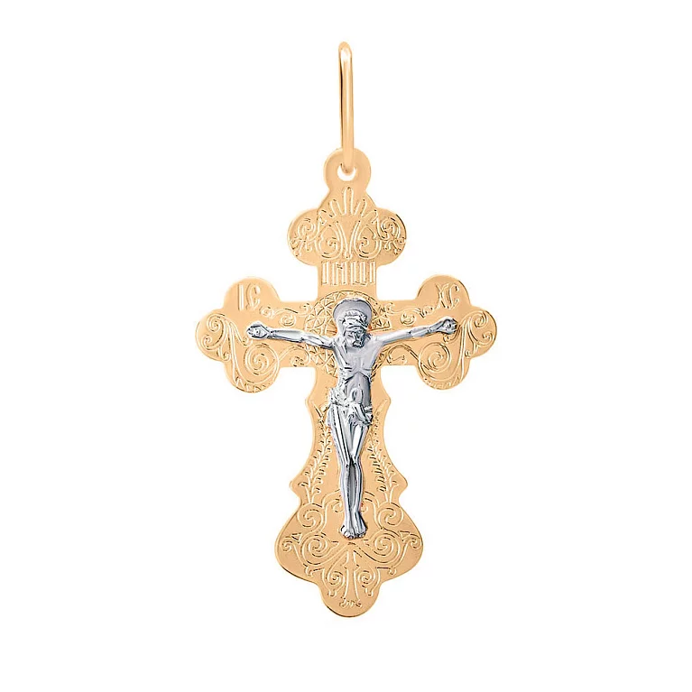 Православний золотий хрестик з розп'яттям. Артикул 511501р: ціна, відгуки, фото – купити в інтернет-магазині AURUM
