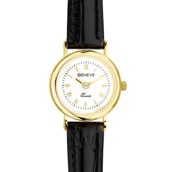 Наручные часы "Geneve" в лимонном золоте с кожаным ремешком - 2181235