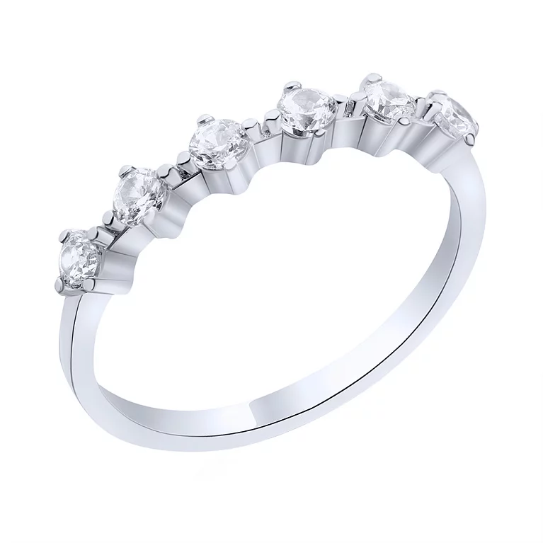 Кольцо с дорожкой фианитов из серебра. Артикул 7501/5986: цена, отзывы, фото – купить в интернет-магазине AURUM