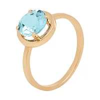 Каблучка з топазом з червоного золота - 1614907