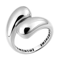 Незамкнутое кольцо "Капля" из белого золота - 2129772