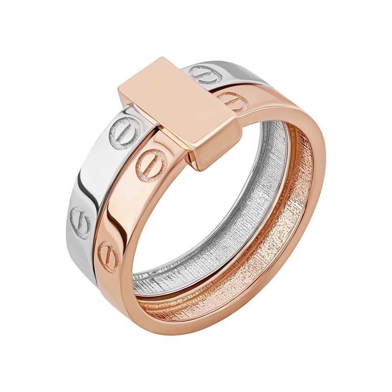 Каблучка "Love" у комбінованому золоті - 1998772