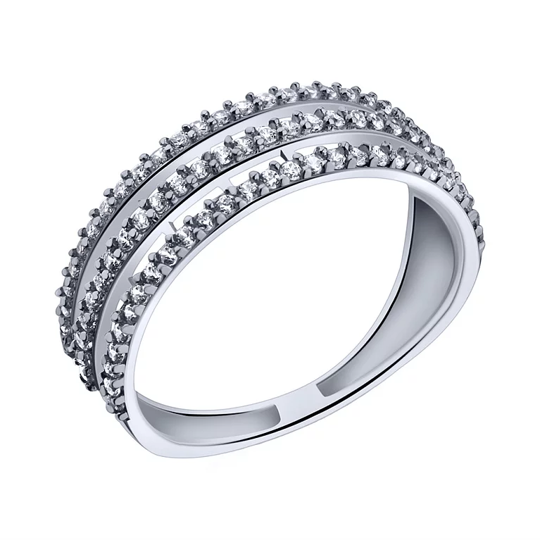 Кольцо из серебра с дорожкой фианитов. Артикул 7501/0-0277.0.2: цена, отзывы, фото – купить в интернет-магазине AURUM