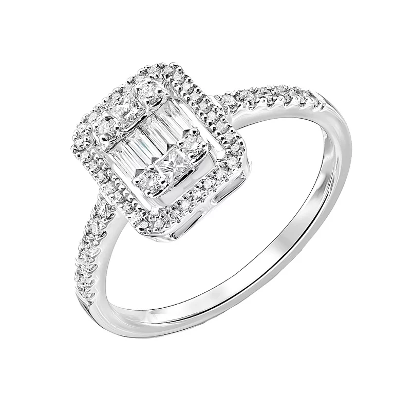Золотое помолвочное кольцо с бриллиантами. Артикул К341346040б: цена, отзывы, фото – купить в интернет-магазине AURUM