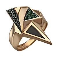 Золотое кольцо с агатом и цирконием  Геометрия. Артикул 369607: цена, отзывы, фото – купить в интернет-магазине AURUM