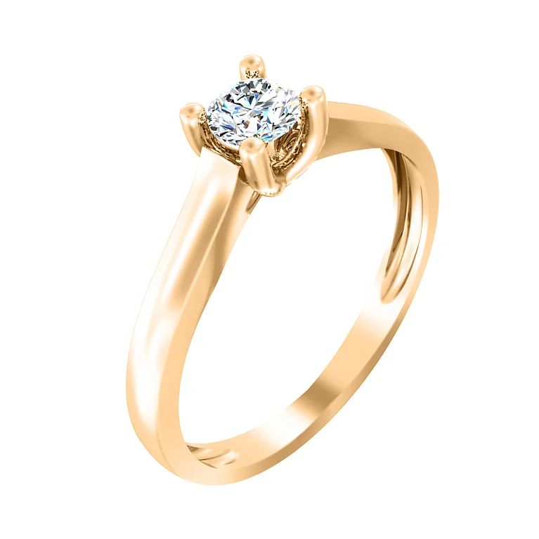 Кольцо из красного золота с брилиантом - 2120876