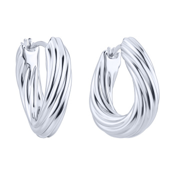 Фигурные серьги-кольца из серебра - 2246343
