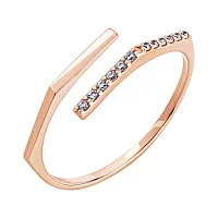 Элегантное кольцо из красного золота с дорожкой из фианитов - 1922856