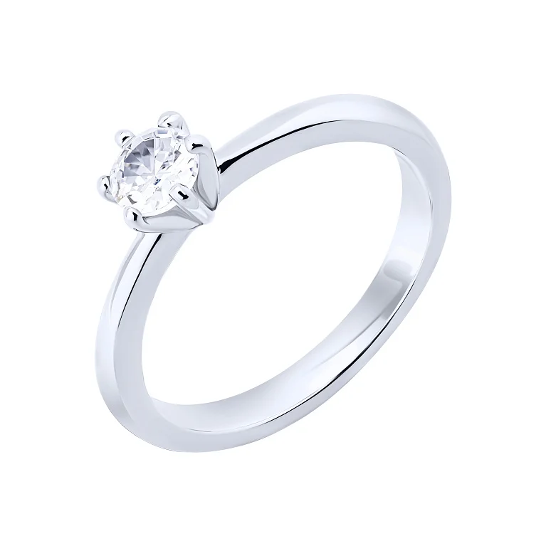 Серебряное кольцо с фианитом - 2098584