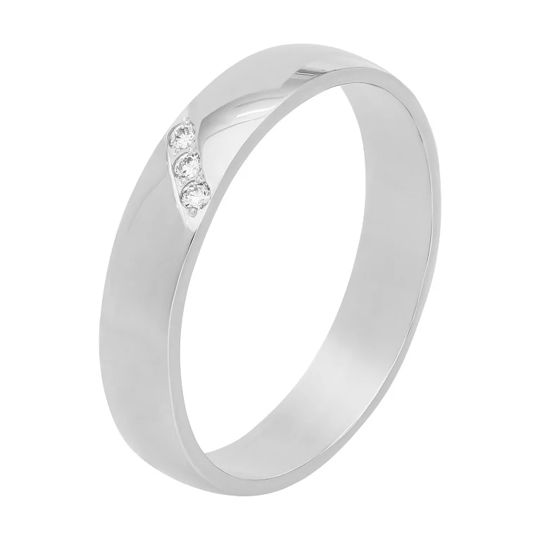 Обручальное кольцо с дорожкой бриллиантов из белого золота. Артикул 1089/02/1/8037: цена, отзывы, фото – купить в интернет-магазине AURUM