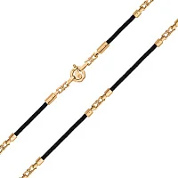 Стильный шнурок хлопковый со вставками из красного золота - 947214