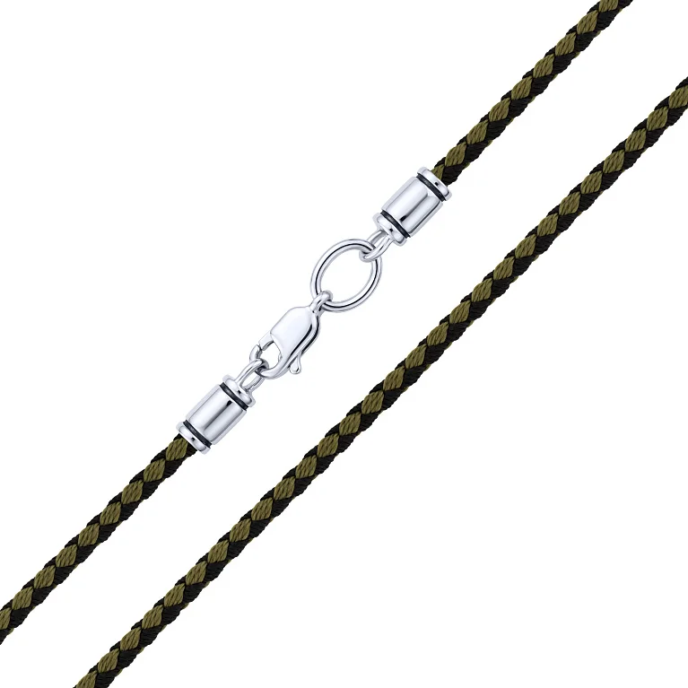 Шнур із шовку зі срібним карабіном - 2217804