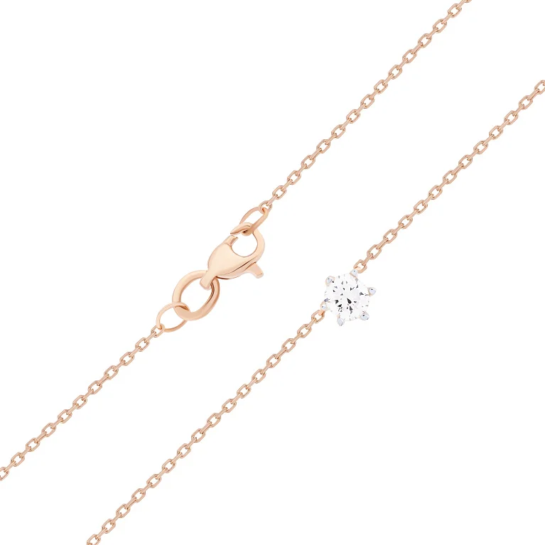 Кольє у червоному золоті з діамантом - 2149603