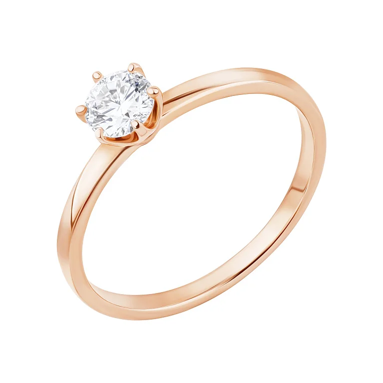 Кольцо в красном золоте с бриллиантом - 2178326