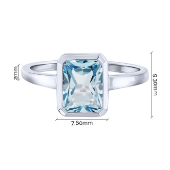 Серебряное кольцо с топазом в стиле минимализм - 2162627