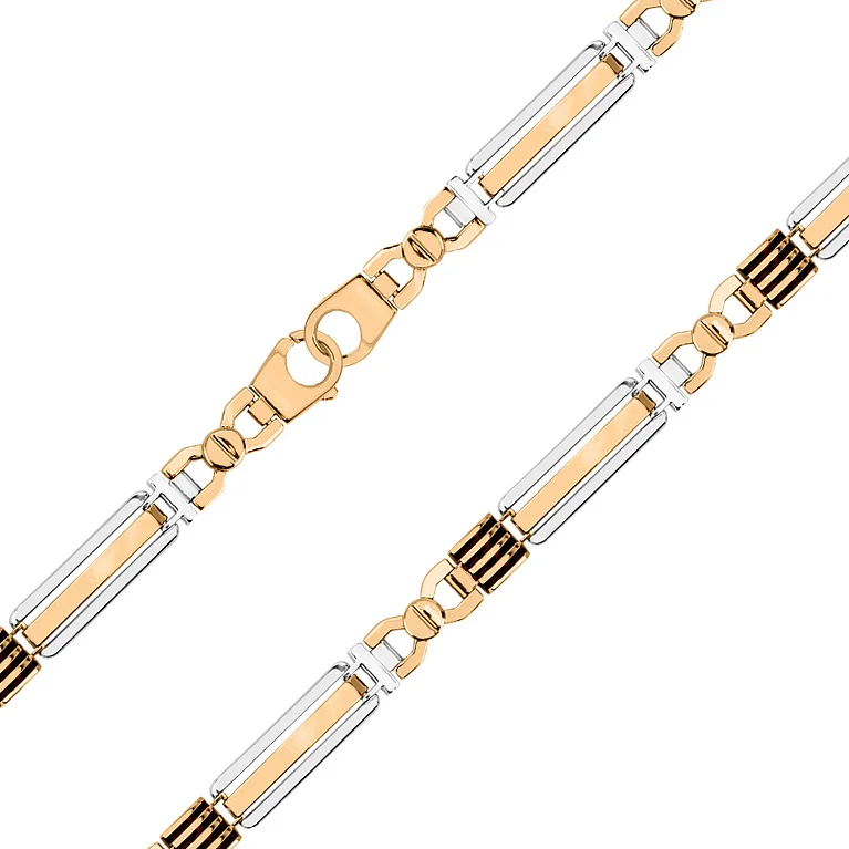 Браслет у комбінованому золоті з емаллю плетіння ролекс - 2139573