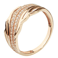 Кольцо из красного золота с цирконием. Артикул 112411: цена, отзывы, фото – купить в интернет-магазине AURUM