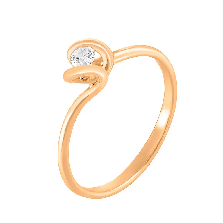 Золотое кольцо с бриллиантом. Артикул 52186/3: цена, отзывы, фото – купить в интернет-магазине AURUM