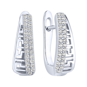 Серьги из серебра с фианитами  - 2291596