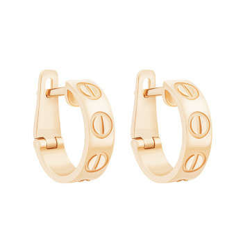 Сережки "Love" из красного золота - 1748576