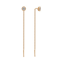 Золоті сережки-протяжки з цирконієм. Артикул 2105796101: ціна, відгуки, фото – купити в інтернет-магазині AURUM