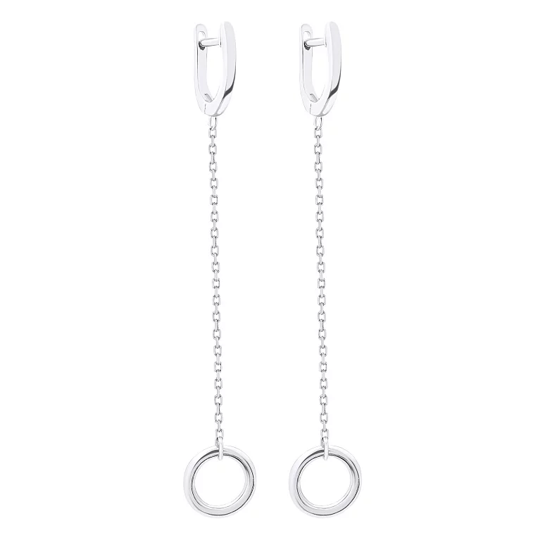 Срібні сережки з підвісками "Кільця". Артикул 7502/2137115: ціна, відгуки, фото – купити в інтернет-магазині AURUM