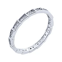 Кольцо в белом золоте "Змея" с фианитами - 2072185