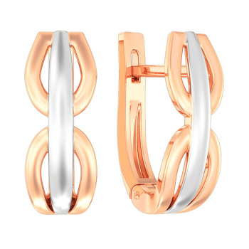 Сережки з комбінованого золота - 962241