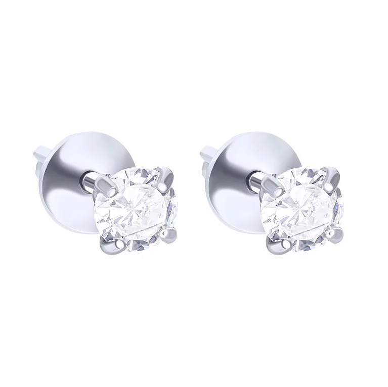 Срібні сережки-гвоздики з фіанітом. Артикул 7518/82570б: ціна, відгуки, фото – купити в інтернет-магазині AURUM