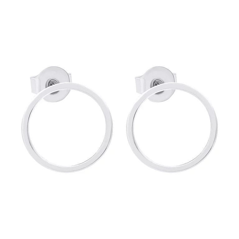 Круглі срібні сережки-гвоздики . Артикул 7518/С2/1224: ціна, відгуки, фото – купити в інтернет-магазині AURUM