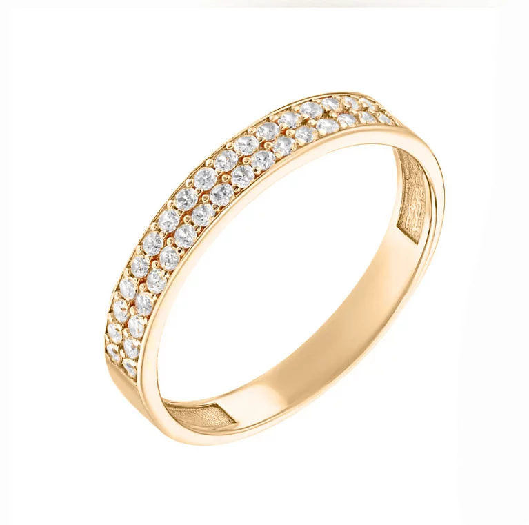 Кольцо в красном золоте с фианитами. Артикул 1108859101: цена, отзывы, фото – купить в интернет-магазине AURUM