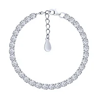 Срібний тенісний браслет з доріжкою з фіанітів - 1935579