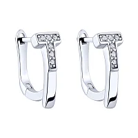 Серебряные серьги с фианитами - 2159697