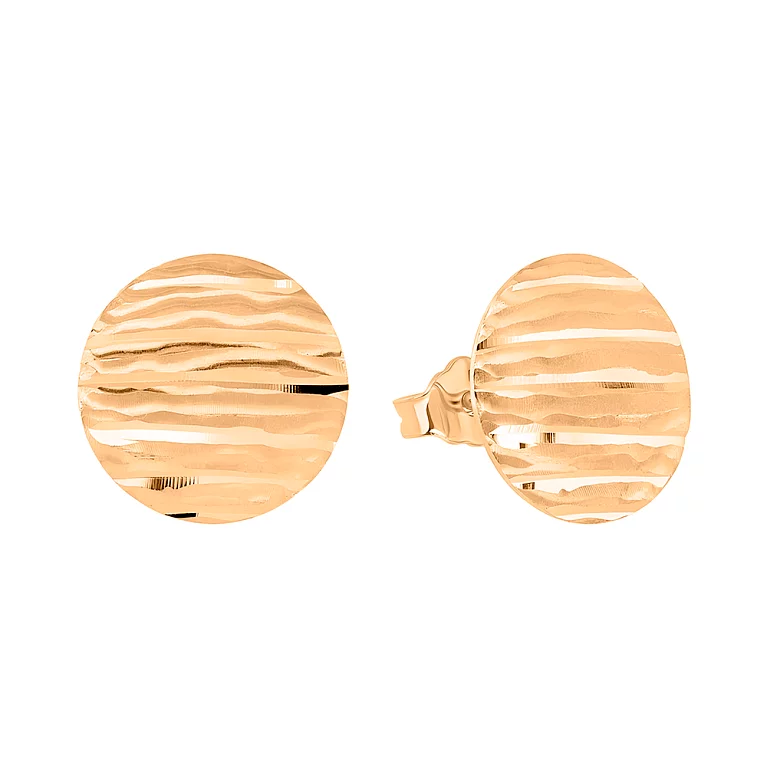 Сережки-гвоздики из красного золота с алмазной гранью. Артикул 108603: цена, отзывы, фото – купить в интернет-магазине AURUM