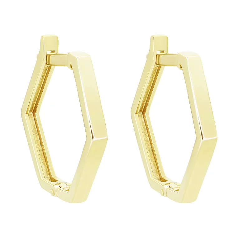 Сережки-кольца из лимонного золота в минималистическом стиле. Артикул 234680: цена, отзывы, фото – купить в интернет-магазине AURUM