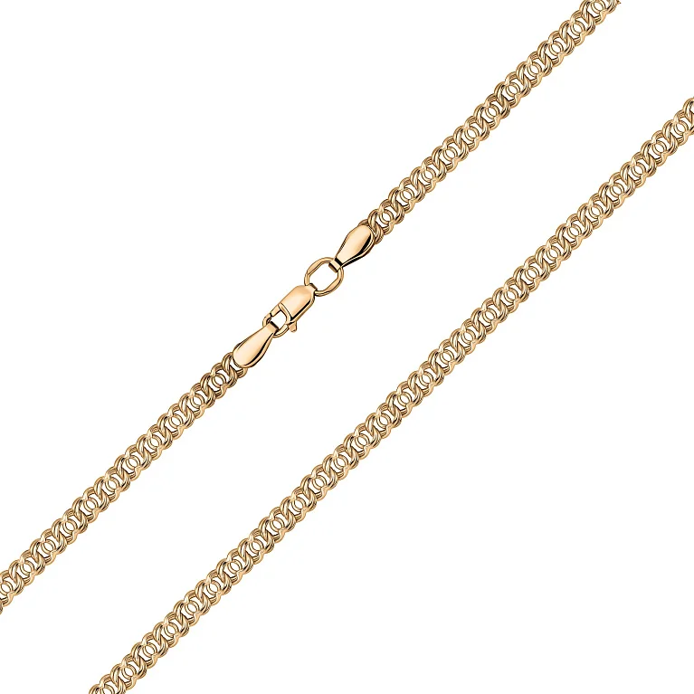 Браслет із червоного золота плетіння арабський бісмарк - 2221551