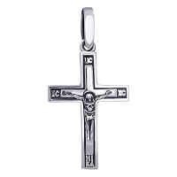 Крестик серебряный с чернением. Артикул 3475-ч: цена, отзывы, фото – купить в интернет-магазине AURUM