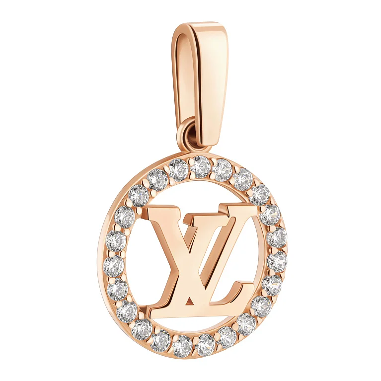 Подвес из красного золота с фианитами  - 2196247