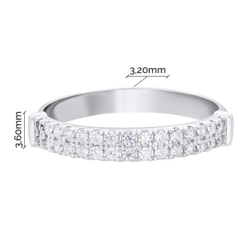 Серебряное кольцо с дорожкой белых фианитов - 1549890