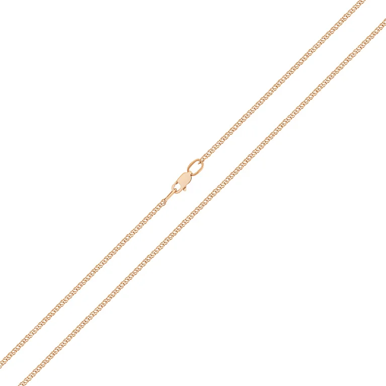 Ланцюг з червоного золота в плетінні рембо - 1488297