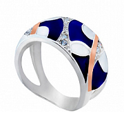 Серебряное кольцо с позолотой эмалью и цирконием. Артикул гг-Эрика-К: цена, отзывы, фото – купить в интернет-магазине AURUM