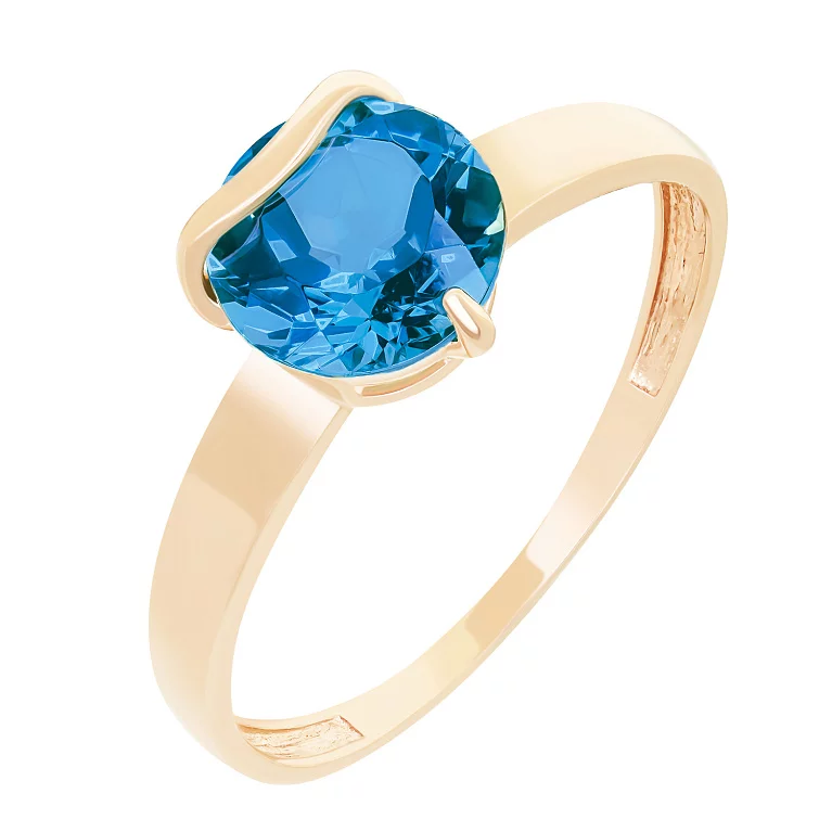 Золотое кольцо с топазом лондон. Артикул 113601н/8: цена, отзывы, фото – купить в интернет-магазине AURUM