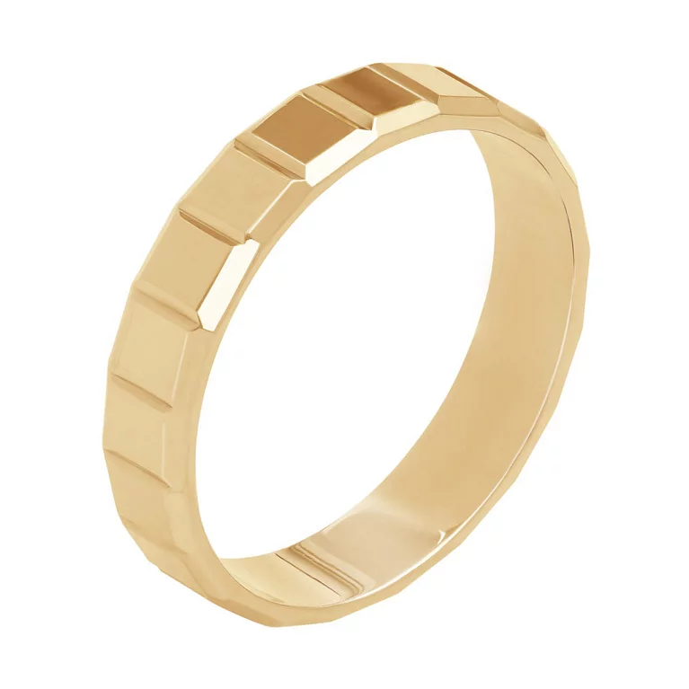 Обручальное кольцо из красного золота с гранями. Артикул ОК343: цена, отзывы, фото – купить в интернет-магазине AURUM