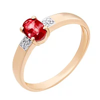 Кольцо с рубином и бриллиантом из красного золота. Артикул 12267брилруб: цена, отзывы, фото – купить в интернет-магазине AURUM