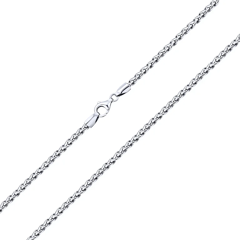 Серебряная цепочка с чернением в плетении спига - 2187384